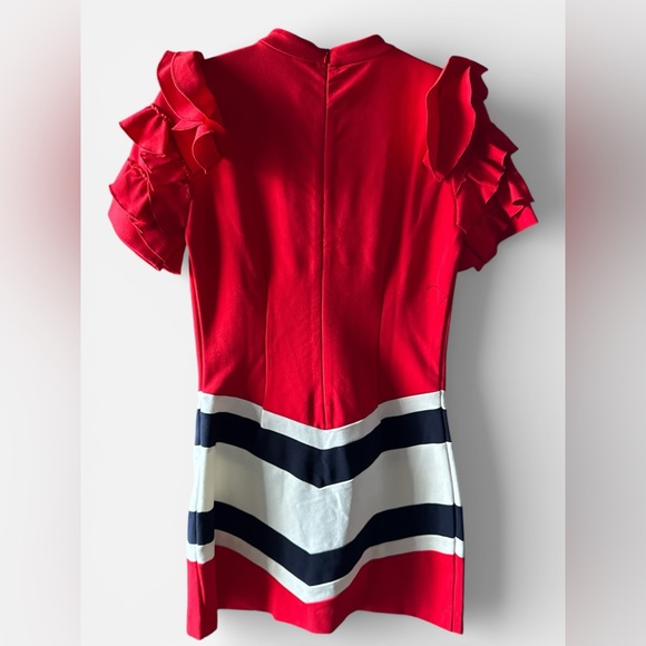Elegant Red Ruffle Dress - Picture 2 of 4